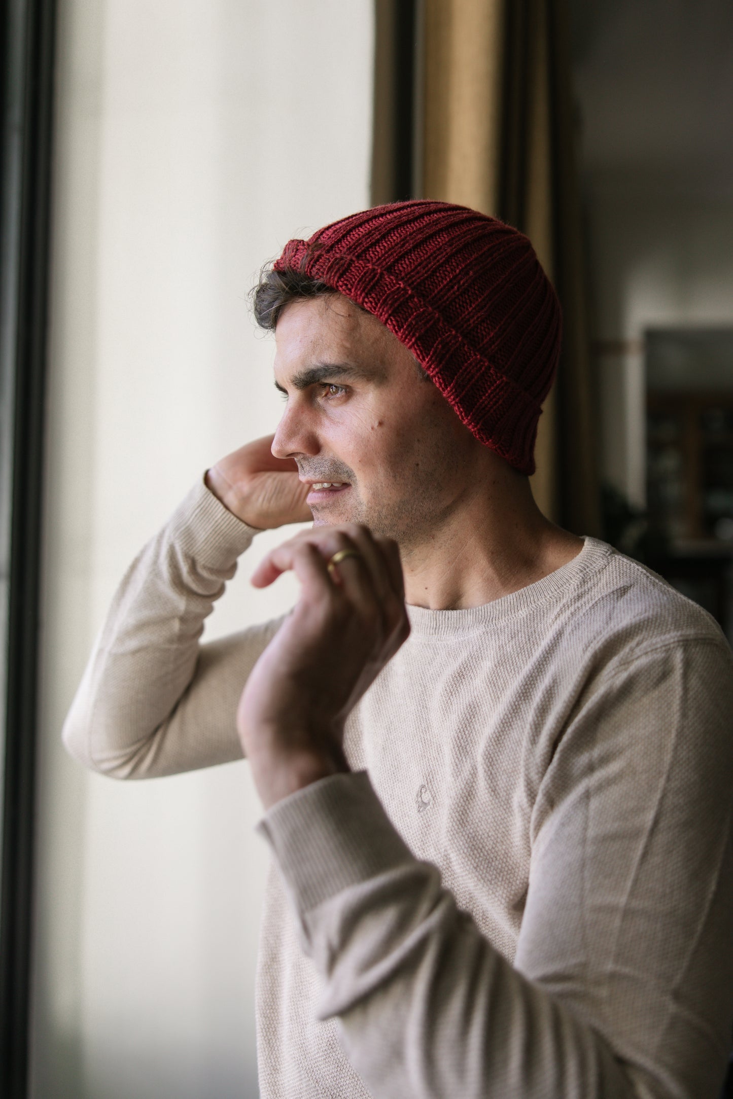 Knitted Mohair & Wool Beanie