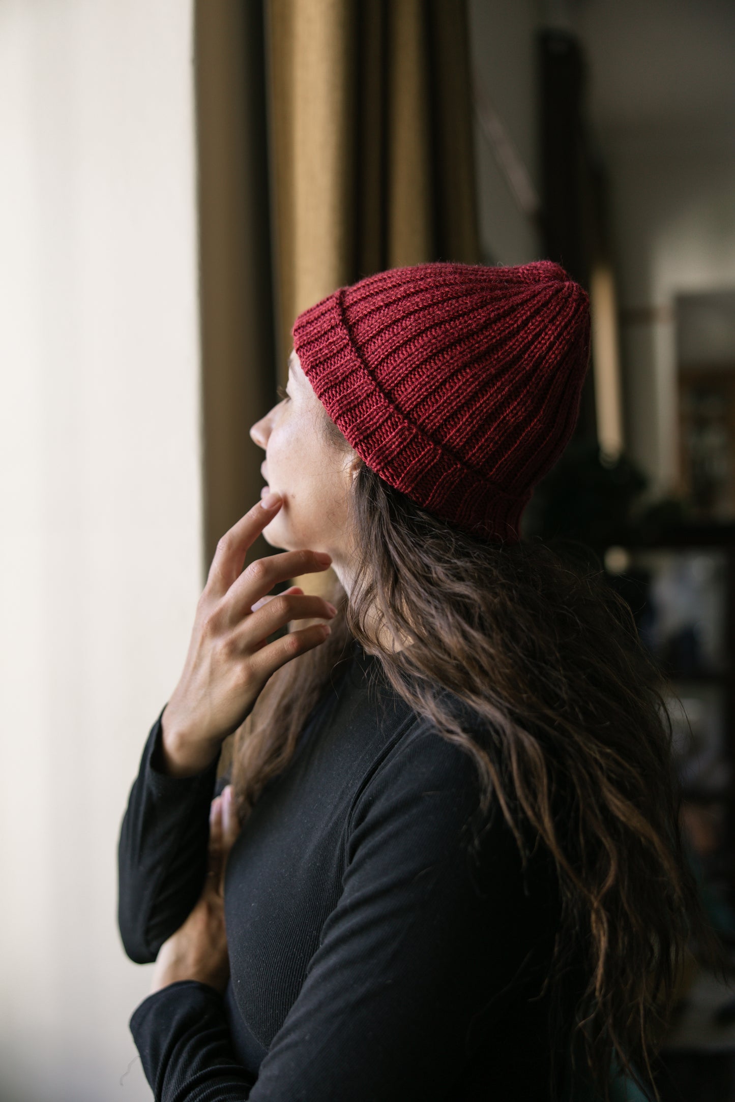 Knitted Mohair & Wool Beanie