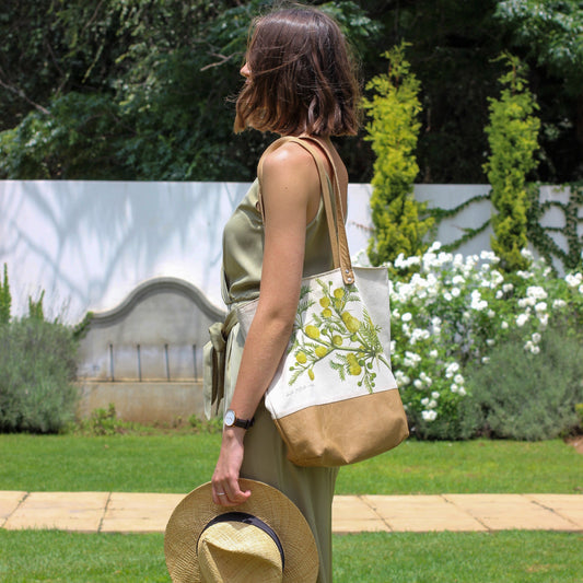 Acacia Karoo Cotton & Leather Handbag